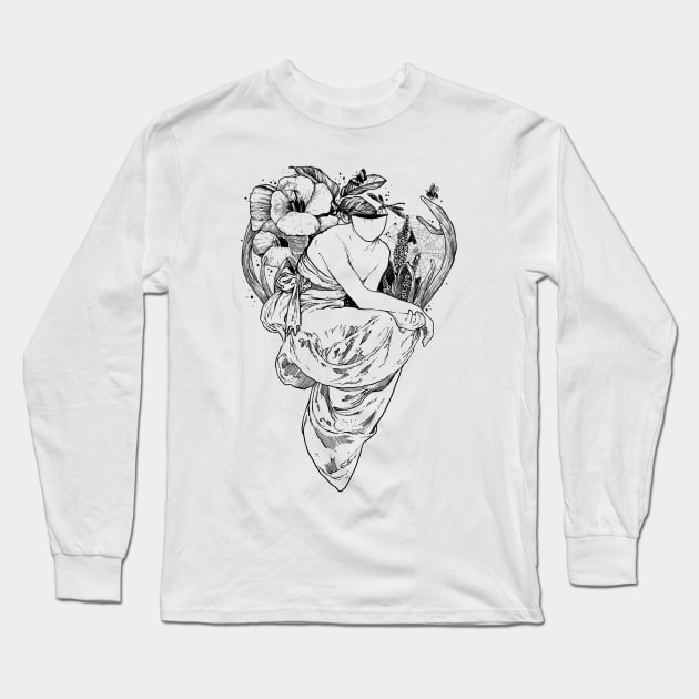 Surreal Girl Long Sleeve T-Shirt by Tomib